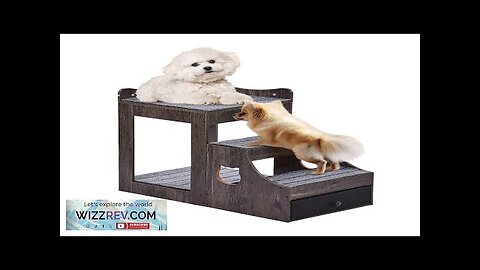 VEVOR Pet Bunk Bed with Stairs Dog/Cat Window Perch with Storage Indoor Review