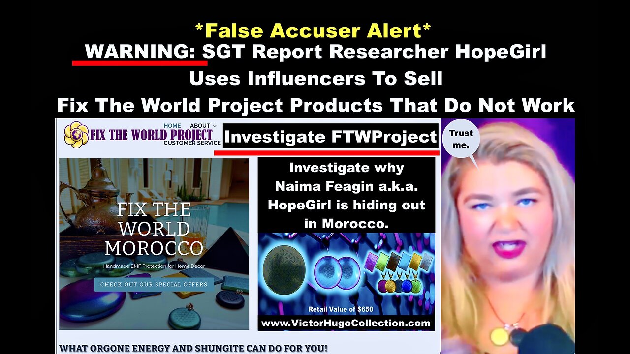 WARNING SGT Report Researcher HopeGirl Uses Influencers To Sell FTWProject Products That Do Not Work