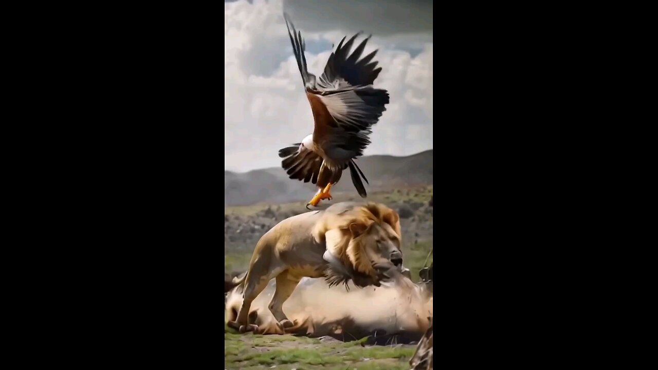 wildlife eagle vs lion King