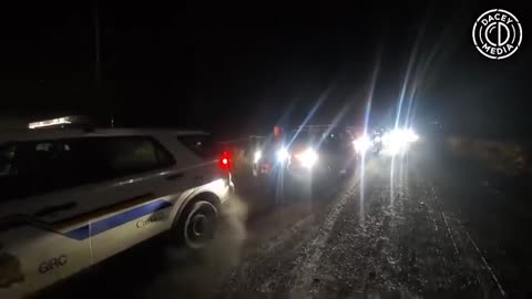 About 100 RCMP vehicles night of The BC ostrich massacre — Credit Darcy media