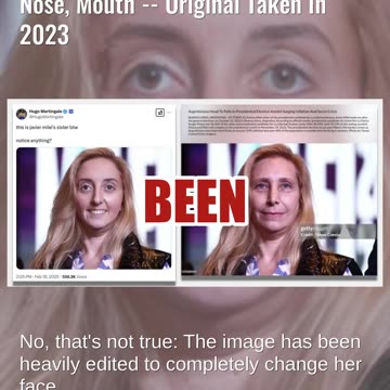 Fact Check: Edited Photo Of Javier Milei's Sister Shows Different Eyes, Nose, Mouth -- Taken In 2023