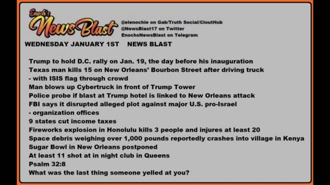 Wednesday, January 1, 2025 News Blast