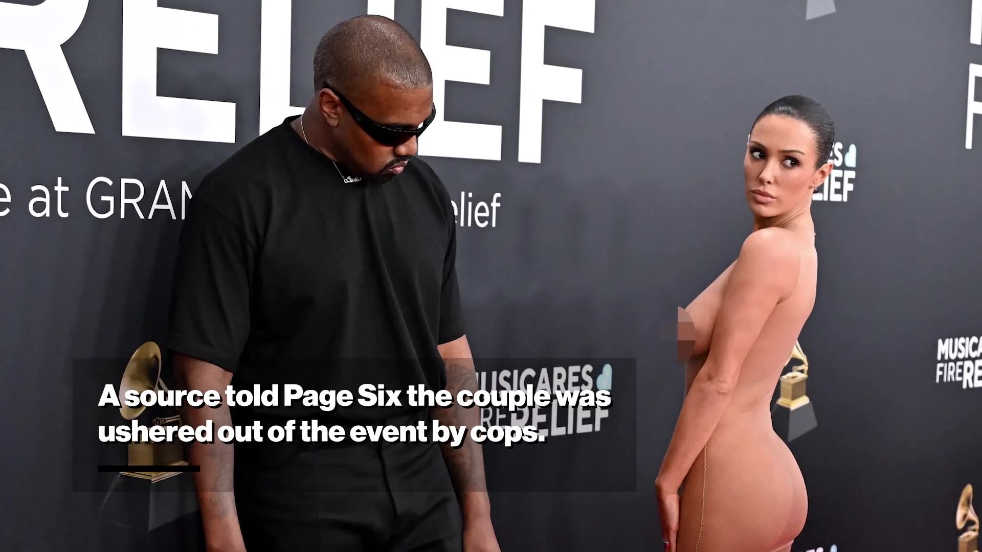 Here's what Kanye West said to wife Bianca Censori during nude Grammys 2025 red carpet appearance