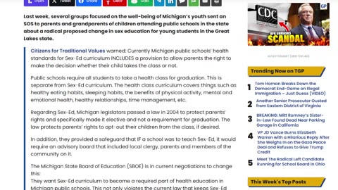 MI Department of Education for Its Latest Ploy to Force Young Children to Learn Sick Sex Agenda