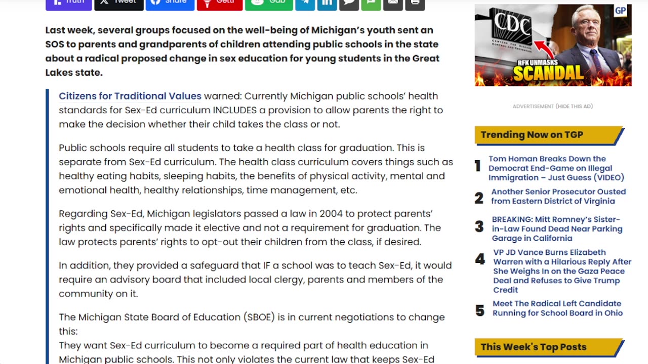 MI Department of Education for Its Latest Ploy to Force Young Children to Learn Sick Sex Agenda