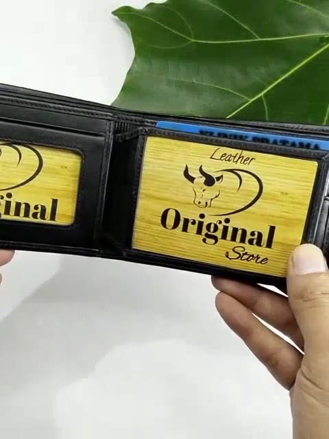 Small Men's Mini Fold Wallet - Genuine Leather with Custom Engraving