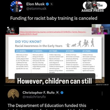 Elon Musk: Funding for racial baby indoctrination has been terminated