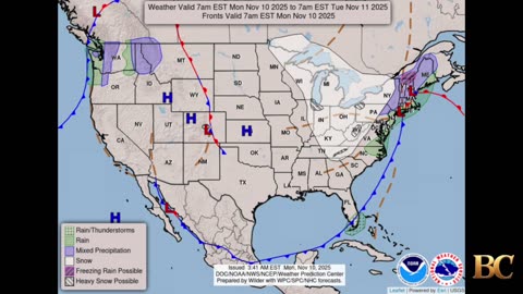 National Weather Forecast (November 10, 2025)