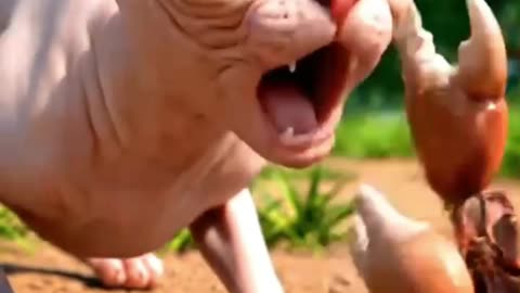 The crab went on the attack.