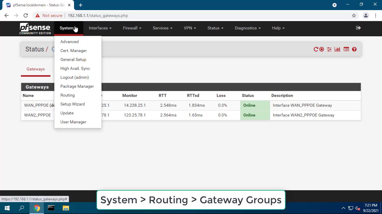 How to configure Dual WAN in pfSense