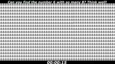 Number 6 puzzle: Can you find the number 6 with so many 8? Think well