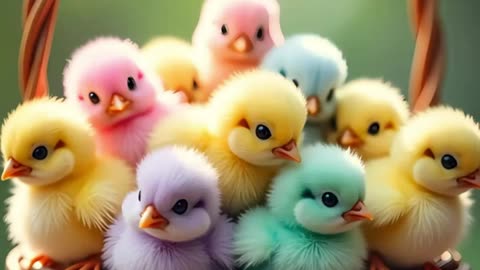 adorable chicks in different colours