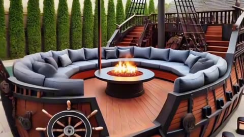 I need a pirate ship patio sofa in my life! 🏴‍☠️🏴‍☠️🤯🤯