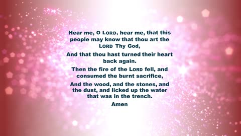 Elijah Prayer 1 King 18:37-38