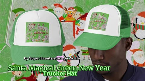 Magical Green New Year Trucker Hat by Super Events Store on Zazzle