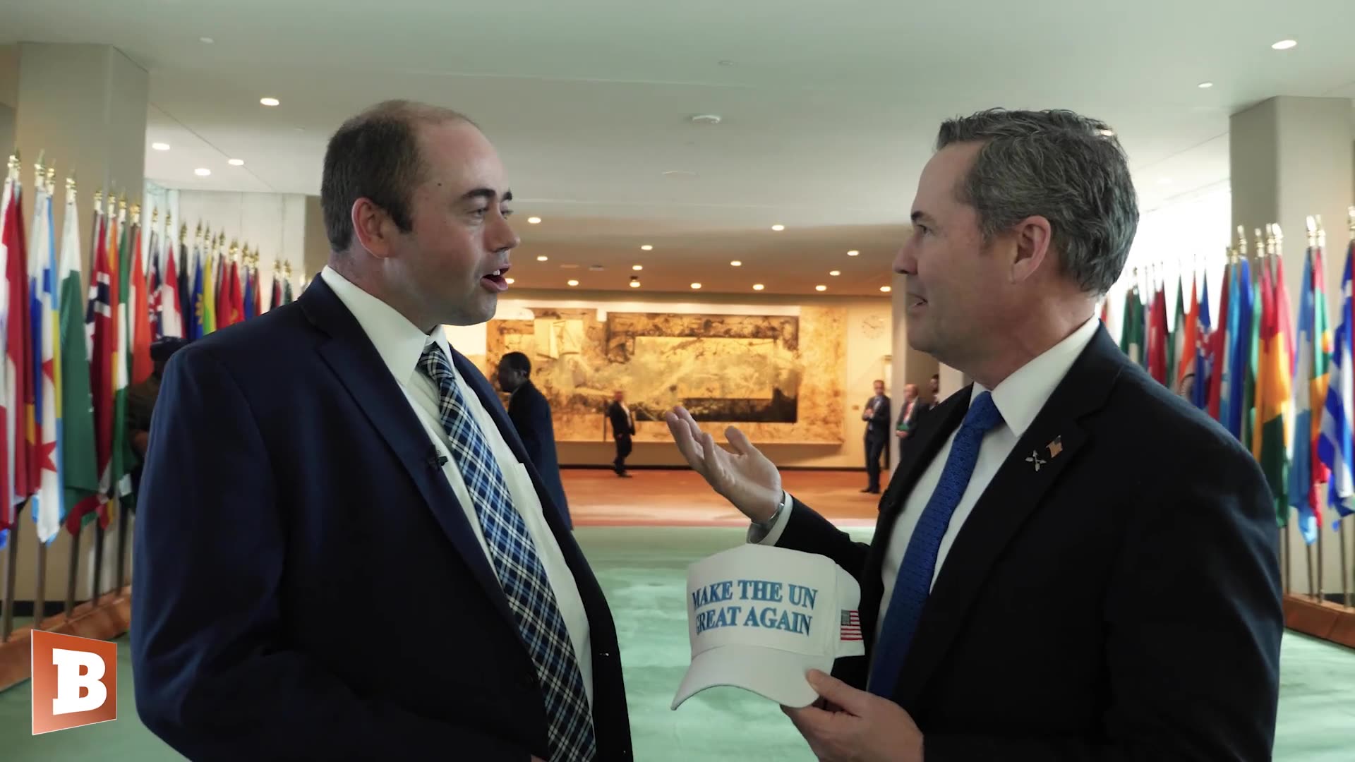 Make U.N. Great Again! Mike Waltz Shows Off the Hall of Flags at the UN