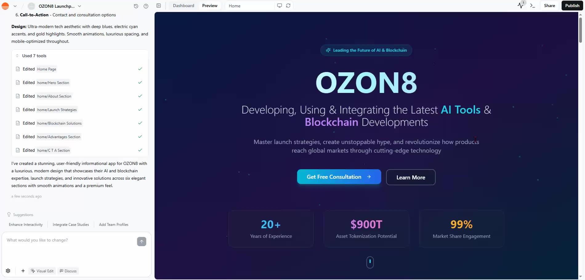 OZON8 (part 1) BUILDING A NEW AI WEBSITE (LIVE DEMO) TOP TEAM ROB BUSER