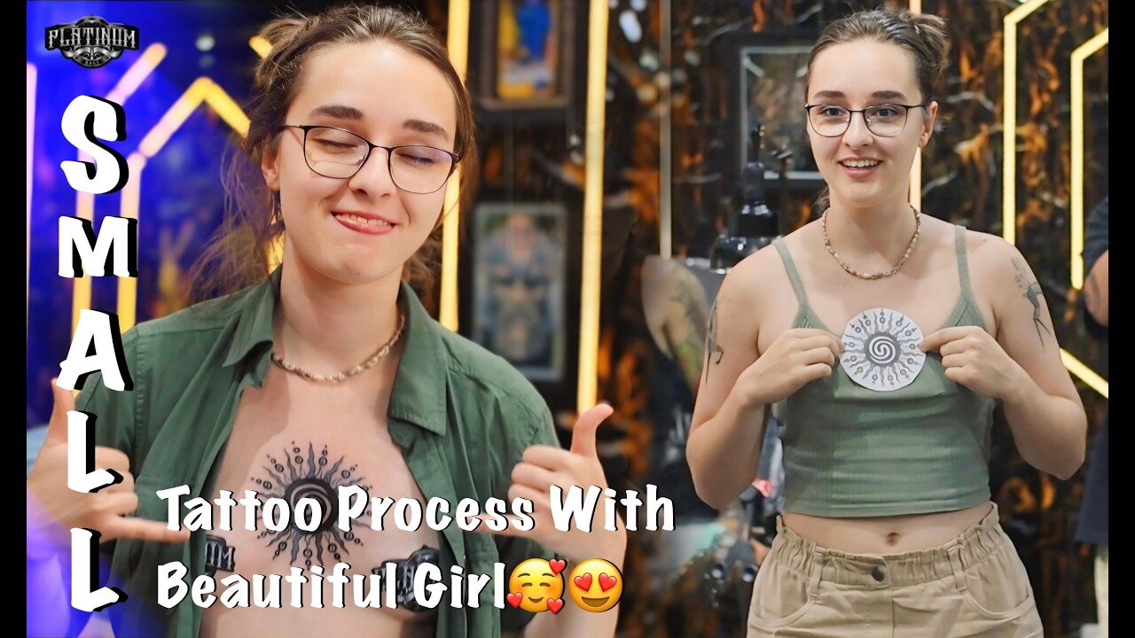THE PROCESS MEDIUM TATTOO WITH BEAUTIFUL GIRL😍🥰