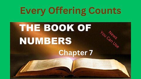 Numbers 7 : Every Offering Counts