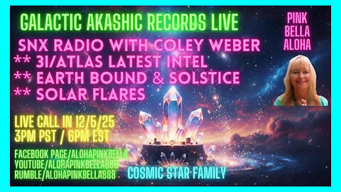3IATLAS Intel Updates Live! *3D & 5D New Timelines * Galactic Akashic Records w/SNX Radio!