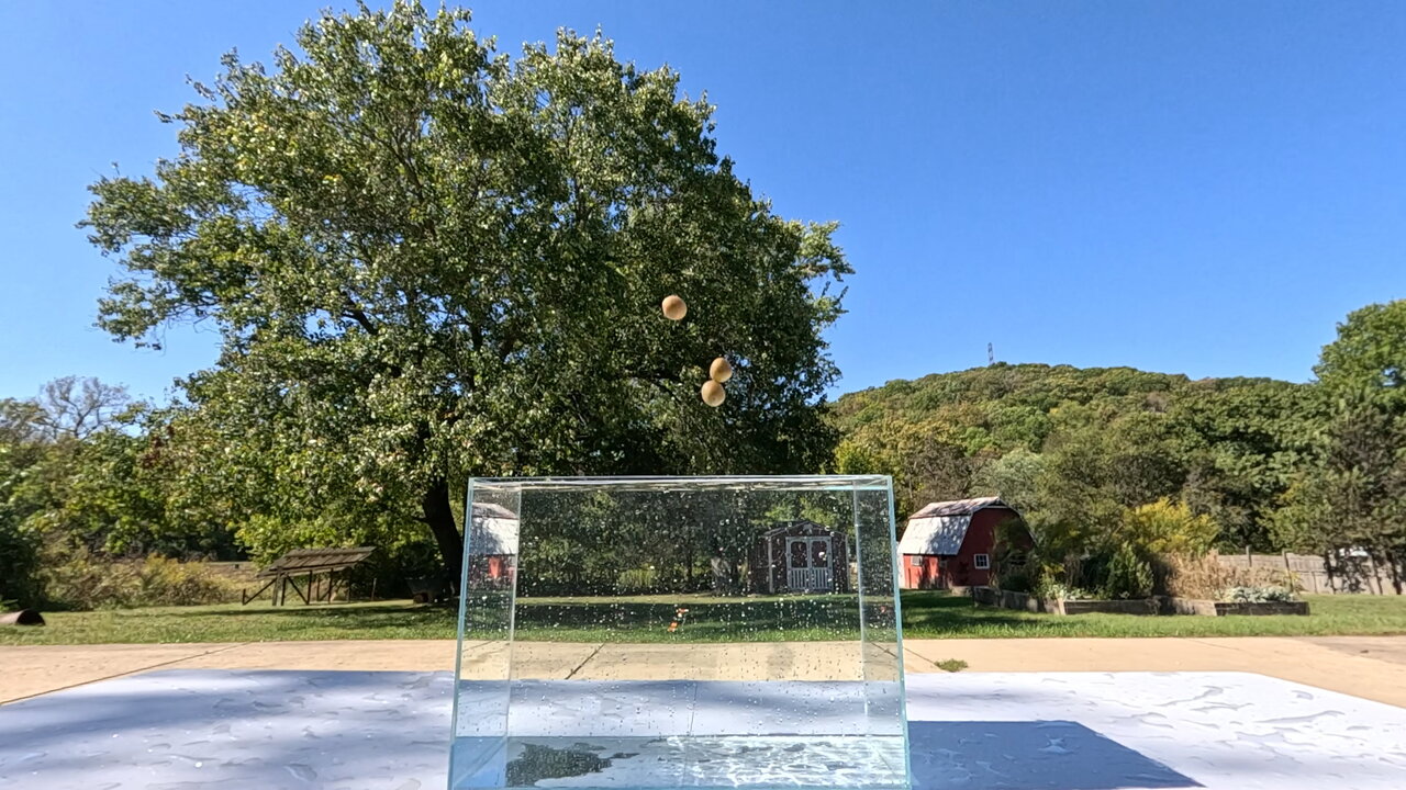 Slow Motion Tiny Potatoes Drop / Splash