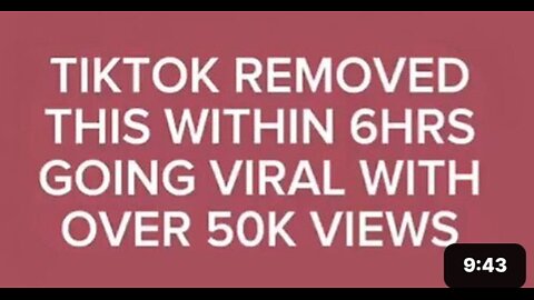 This video was removed from TIKTOK!!