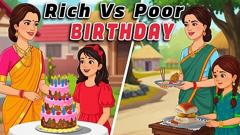 Rich Vs Poor Birthday | Moral Stories in English | Life Lesson | Learn English | Bedtime Stories