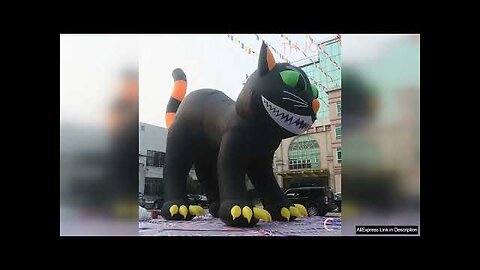 fast air shipping 12m 40ft high Giant Inflatable Black Cat for Halloween Review