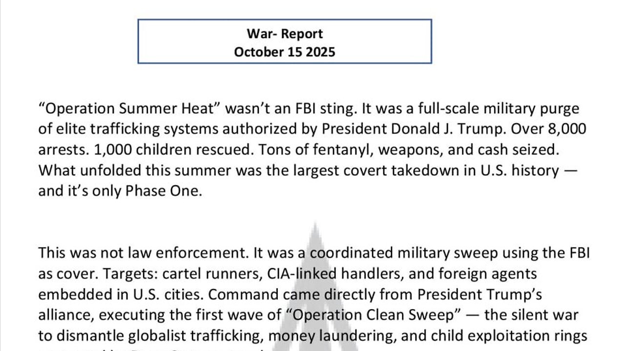 WAR REPORT - OCT 15 2025 - OPERATION SUMMER HEAT