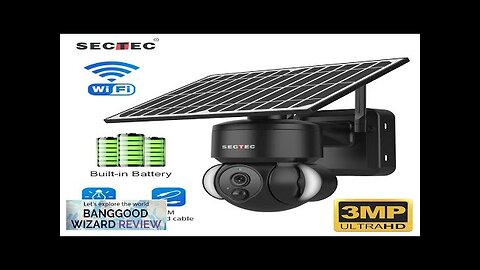 SECTEC Smart WiFi Solar Floodlight Camera Outdoors 3MP HD Surveillance Cam Motion Review