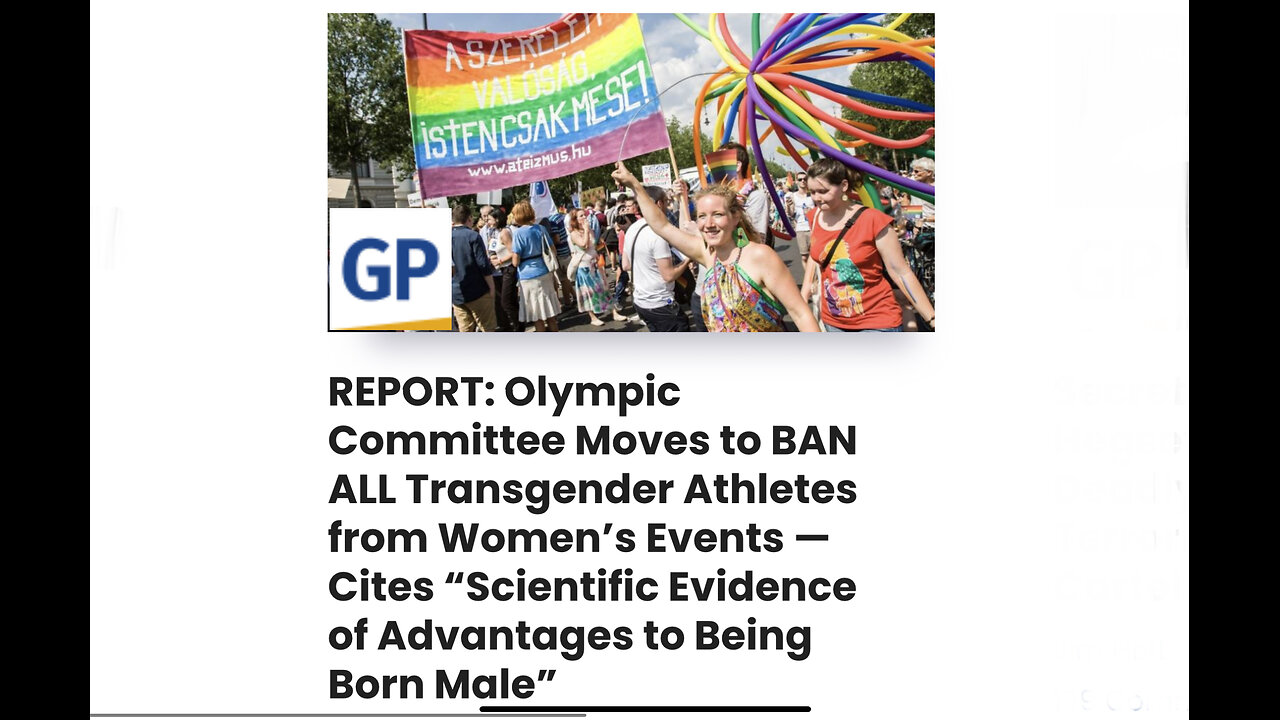Olympic Committee Moves to BAN ALL Trans Athletes from Women’s Events — Cites Scientific Evidence