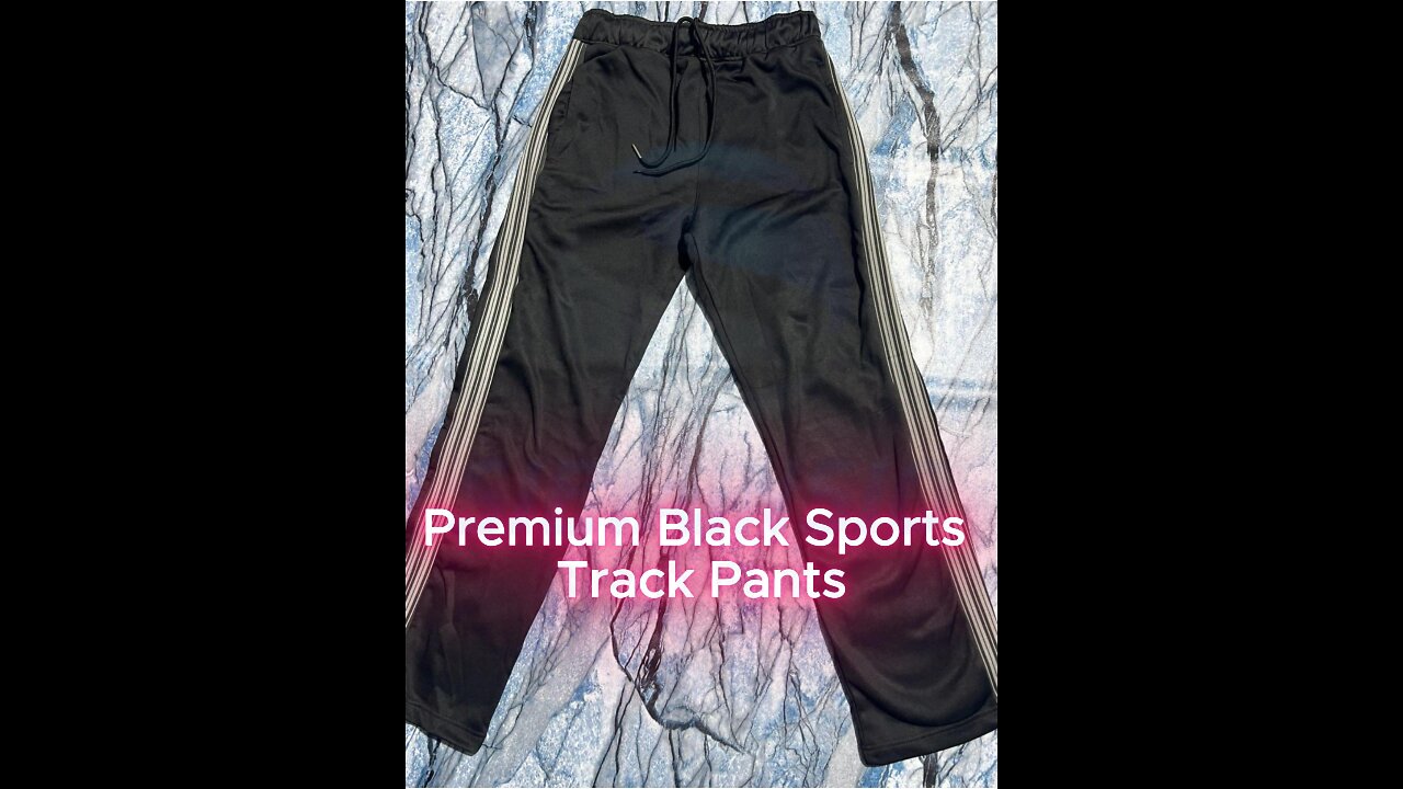 Black Athletic Track Pants with Side Stripes