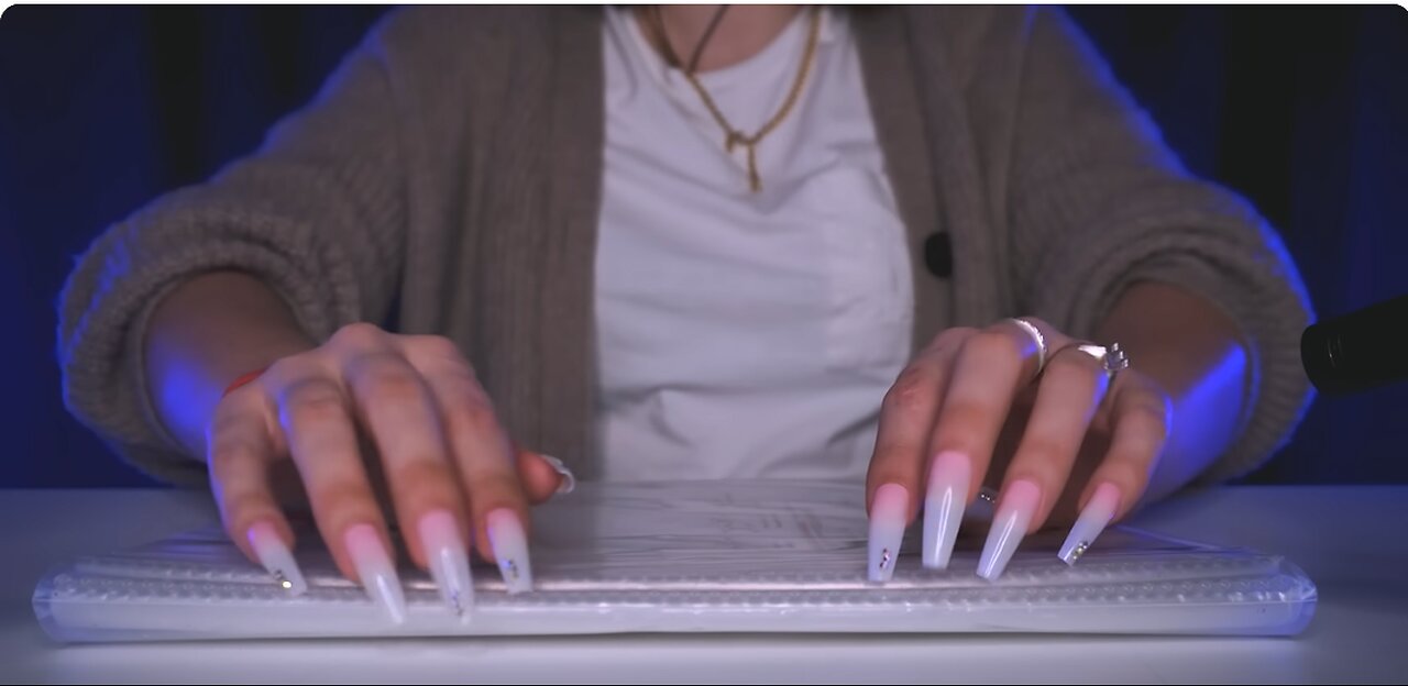 ASMR Nails long fingernails sounds 1 hour tapping no talking relaxing satisfying