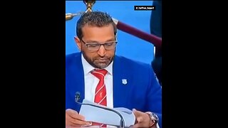 FBI Director Kash Patel appears extremely tense and anxious after reading some papers.