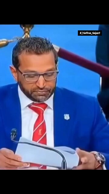 FBI Director Kash Patel appears extremely tense and anxious after reading some papers.