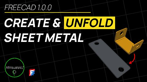 ⏱ TIMELAPSE ⚡ FreeCAD Sheet Metal Tutorial - FreeCAD 1.0 - FreeCAD Workbench - Sheet Metal Workbench