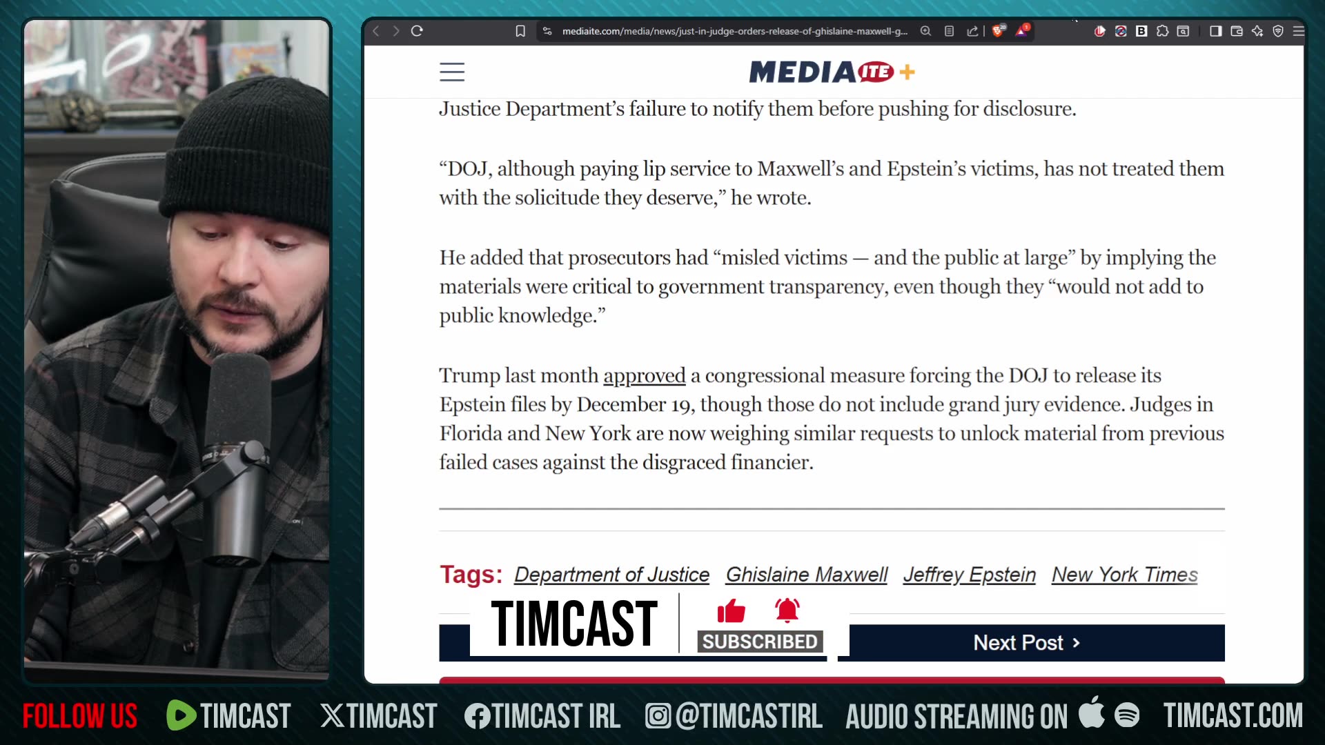 Judge Orders Epstein Files RELEASED | Tim Pool