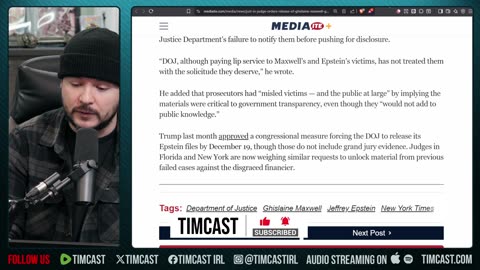 Judge Orders Epstein Files RELEASED | Tim Pool