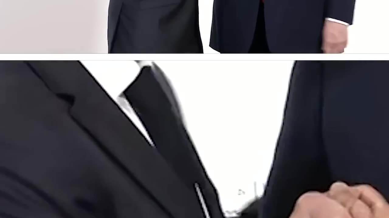 Trump's very long handshake with Macron