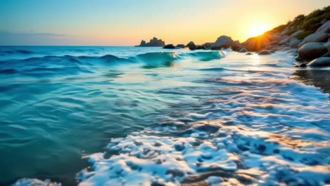 1 Hour of Relaxing Sea Waves at Sunset | Calming Ocean Ambience