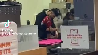 A customer recorded a disturbing scene at a Dunkin’ in Crofton, Maryland, showing an