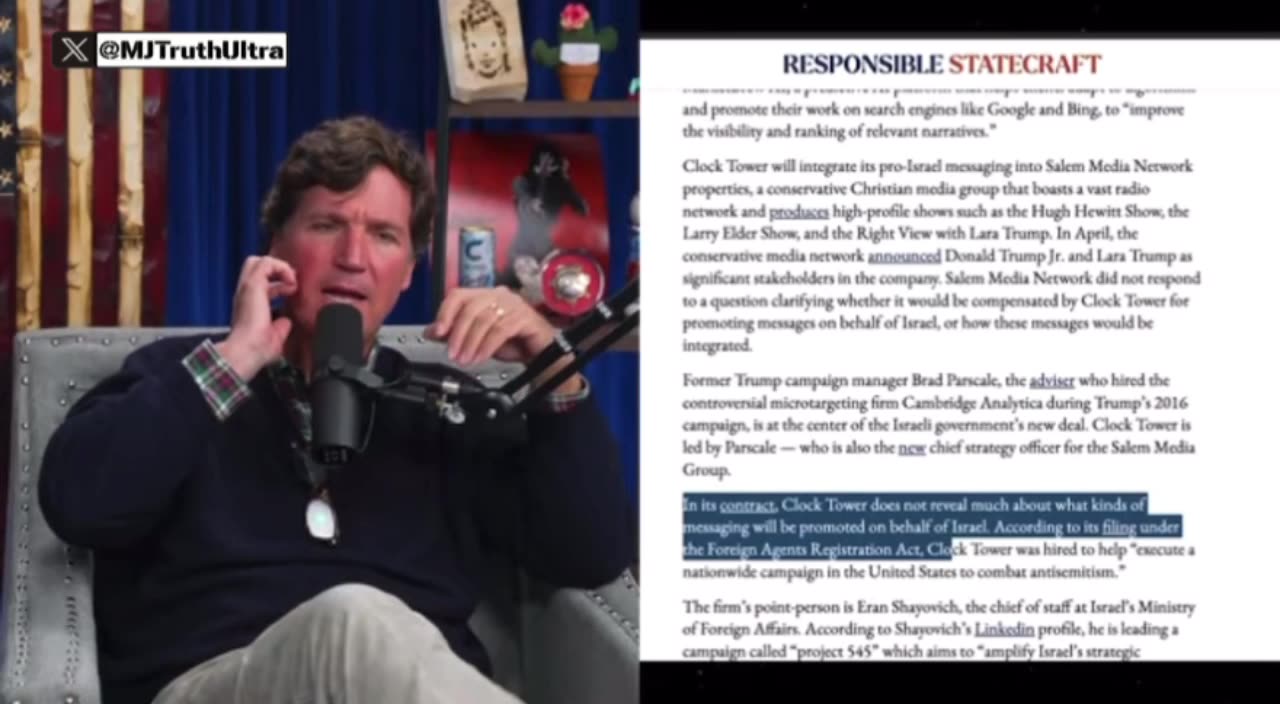 Theo Von and Tucker - Israel paying to subvert American Messaging