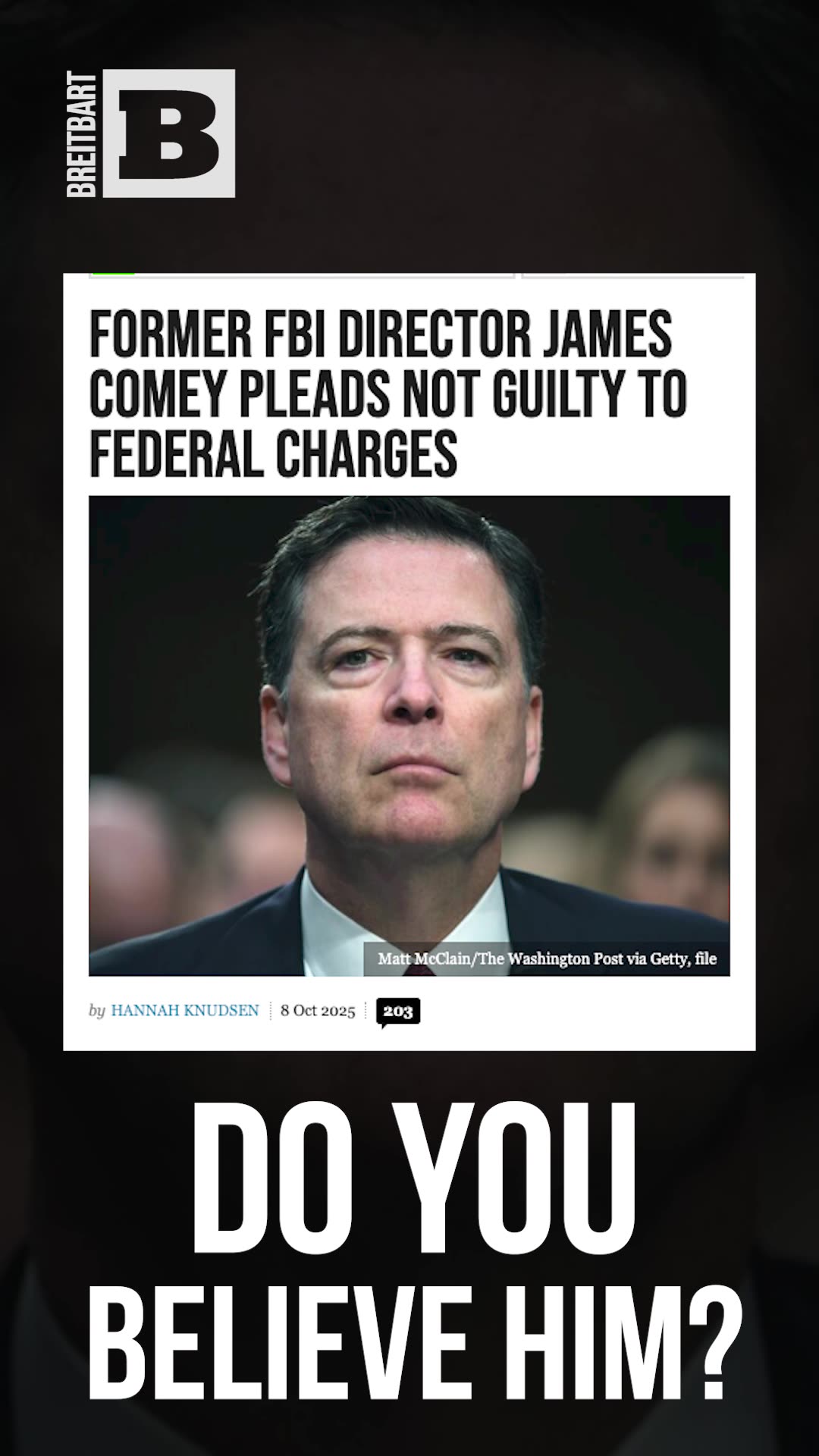 Hmmm... Crooked Comey Pleads "Not Guilty" to Federal Charges