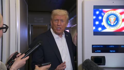 Full Video: President Trump Gaggles with the Press on Air Force One, Oct. 13, 2025