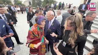 The elderly purple-haired Congress lady erupts when confronted with facts about the COVID vaccine