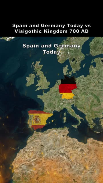 Spain and Germany today vs Visigothic Kingdom 700 AD