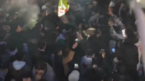 A Muslim crowd surrounds St. Martin's Cathedral in Utrecht, Netherlands, shouting "Allah Akbar".