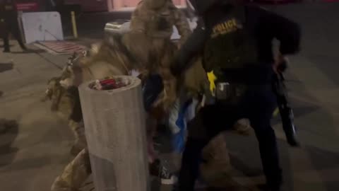 Các đặc vụ liên bang vừa XÔNG vào đám đông cánh tả tại tòa nhà liên bang Los Angeles và còng tay họ!