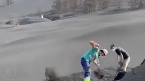 Senseless and merciless fight against ash, Canary Islands.