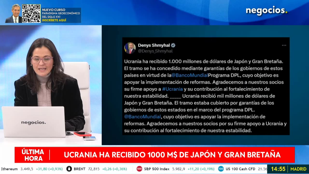 ÚLTIMA HORA | Ucrania ha recibido 1000 millones de $ de Japón y Gran Bretaña